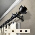 Kd Encimera 0.8125 in. Kingsly Curtain Rod with 28 to 48 in. Extension, Black KD3738940